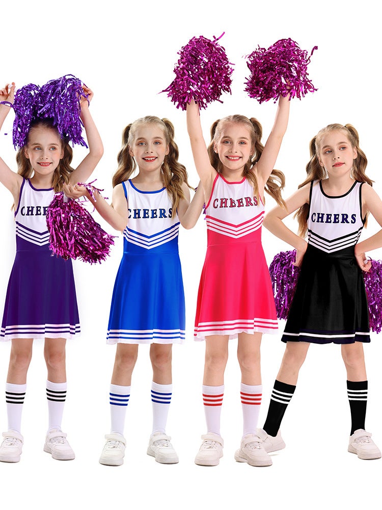 أزياء تشجيع الأطفال بأربعة ألوان - فستان كرة القدم للأطفال - بدلة تشجيع كرة القدم - Image 2